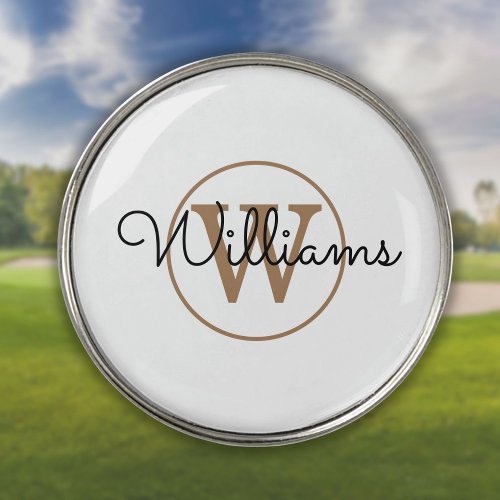 Personalized Gold Monogram Executive Golf Ball Marker