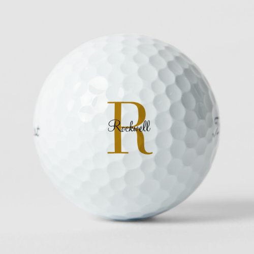 Personalized Gold Monogram Name Initial  Golf Ball