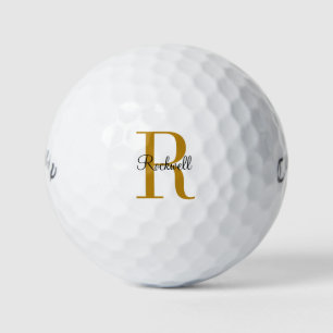 Personalized Gold Monogram Name Initial Golf Ball