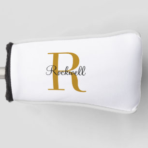 Personalized Gold Monogram Name Initial  Golf Head Cover
