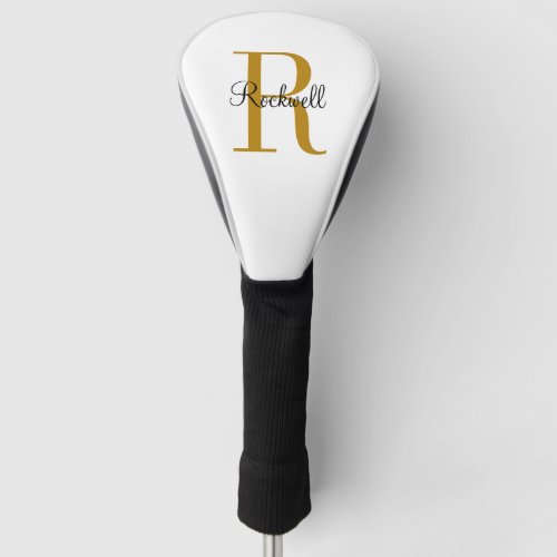 Personalized Gold Monogram Name Initial Golf Head Cover
