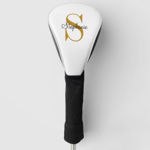 Personalized Gold Monogram Name Initial Golf Head  Cover