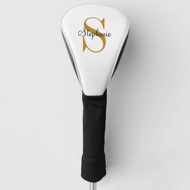 Personalized Gold Monogram Name Initial Golf Head  Golf Head Cover (Front)