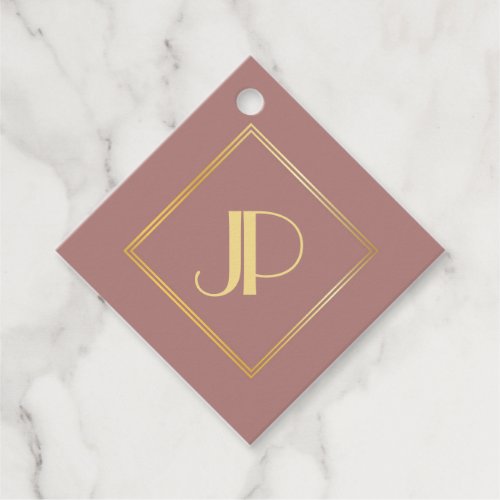 Personalized Gold Monogram Rose Gold Template Favor Tags