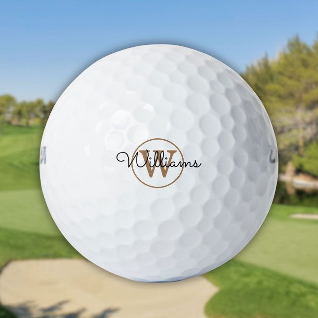Personalized Gold Monogram Script Name Golf Balls (Personalized Gold Monogram Script Name Golf Balls)