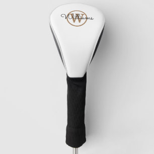 Personalized Gold Monogram Script Name Golf Head Cover