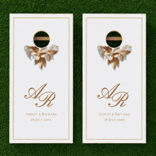 Personalized Gold Monogram Wedding Cornhole Set