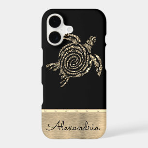 Personalized Gold Mosaic Turtle iPhone 17 Case