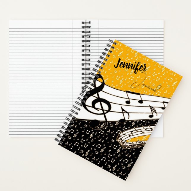 Personalized Gold music theme journal (Inside)