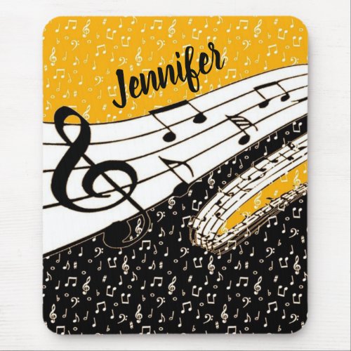 Personalized Gold music theme Mouse Pad