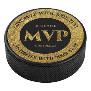 Personalized Gold MVP Hockey Puck