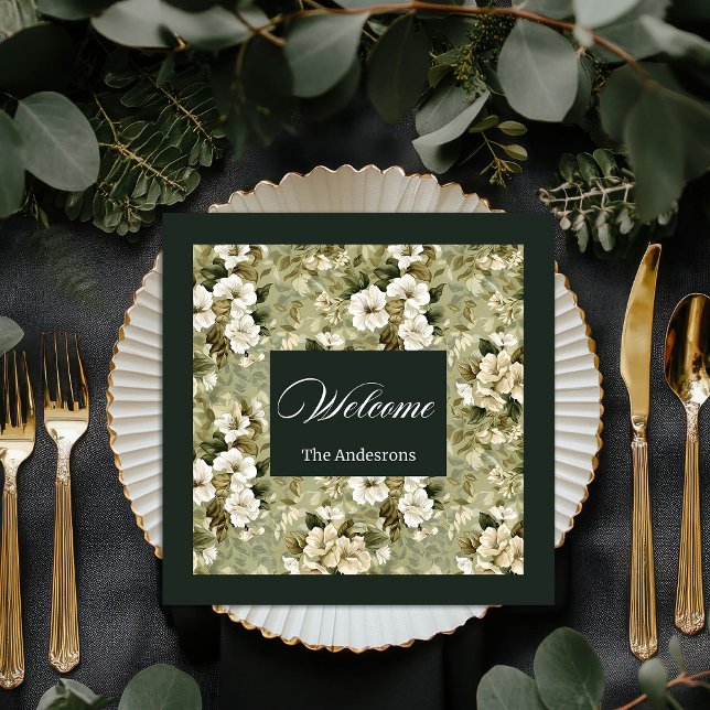Personalized Gold Napkins Chic Botanical Design (Personalized Gold Napkins Chic Botanical Design)