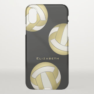 personalized gold on black women's volleyball iPhone x case
