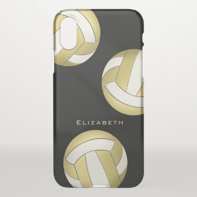 personalized gold on black women's volleyball uncommon iPhone case (Back)