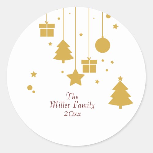 Personalized Gold Ornament  Classic Round Sticker