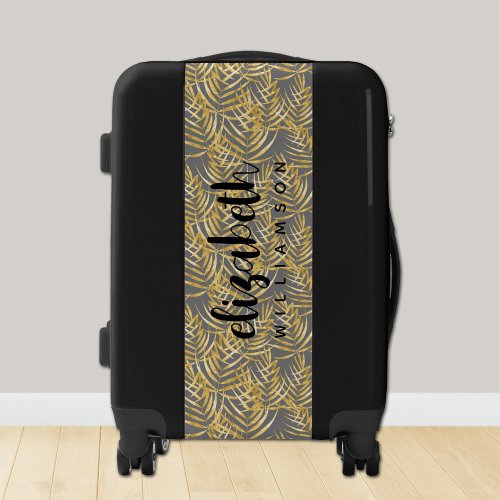 Personalized Gold Palm Chic Luggage