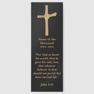 Personalized Gold Palm Cross, Bible Verse on Black Bookmarks