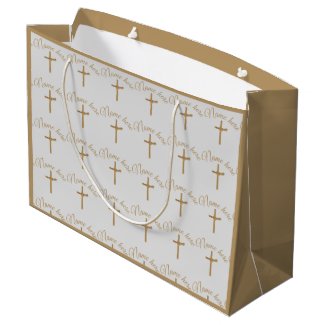 Personalized Gold Palm Cross Christening Baptism