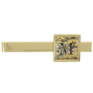 Personalized gold plated tie clip with monogram