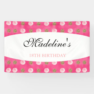 Personalized Gold Polka-Dot Birthday Banner
