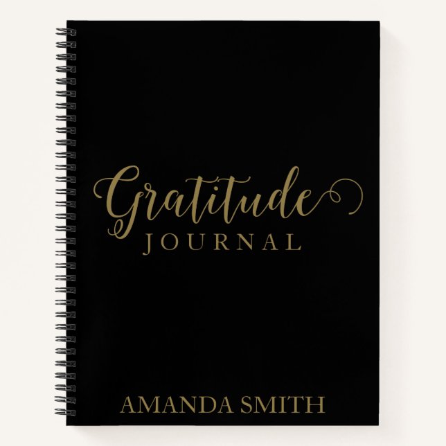Personalized Gold Print Gratitude Journal (Front)