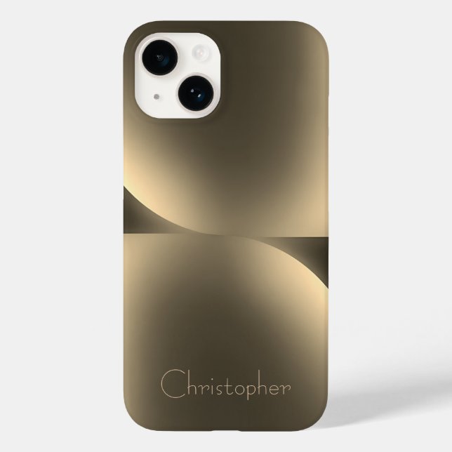 Personalized gold Radial Texture iphone 15 Case-Mate iPhone Case (Back)