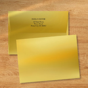 Personalized Gold Return Address Envelope