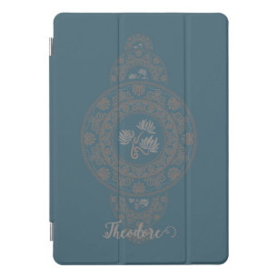 Personalized Gold Rococo Lotus Ornamental Mandala iPad Pro Cover