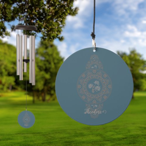 Personalized Gold Rococo Lotus Ornamental Mandala Wind Chime