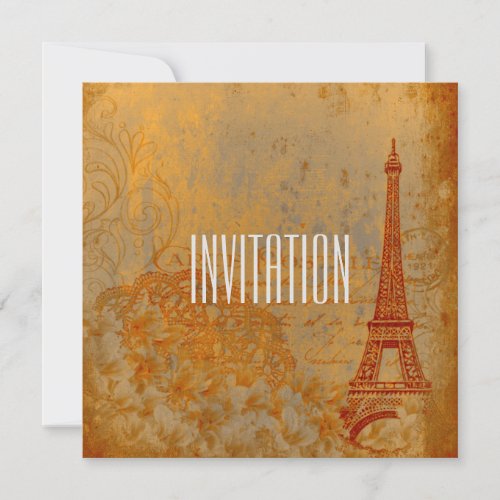 Personalized Gold Royal Paris invitation