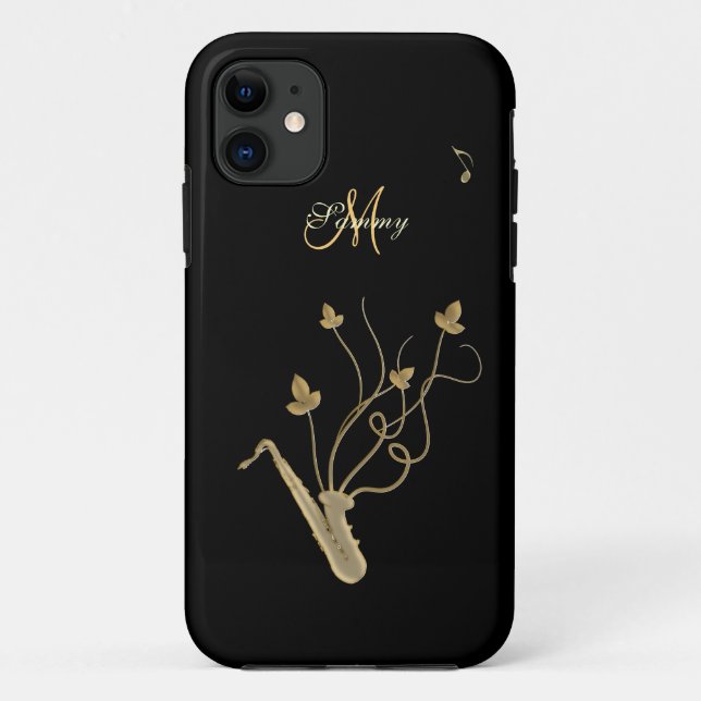 Personalized Gold Saxophone iPhone 5 Case (Back)