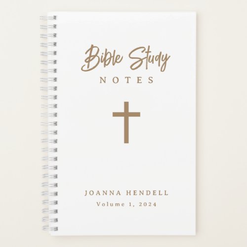 Personalized Gold Script Calligraphy Bible Study Notebook