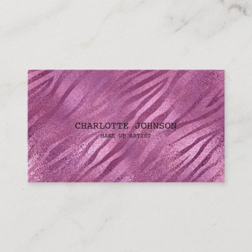 Personalized Gold Shiny Zebra Skin Pink Vip Business Card