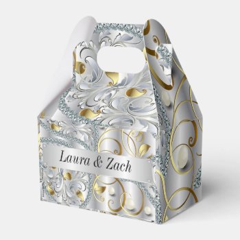 Personalized Gold Silver Wedding Favor Box by SharonCullars at Zazzle
