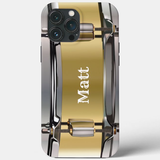 Personalized Gold Snare Drum  Case-Mate iPhone Case (Back)