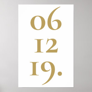 Personalized Gold Special Date Modern Poster