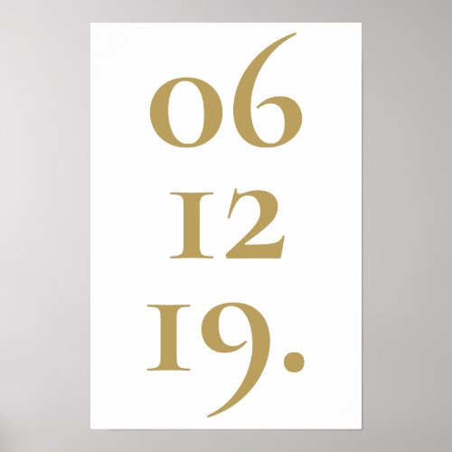 Personalized Gold Special Date Modern Poster