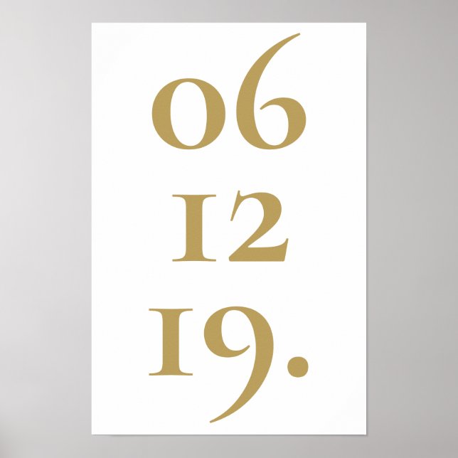 Personalized Gold Special Date Modern Poster (Front)