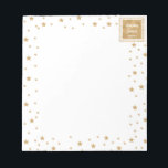 Personalized Gold Star Glitter Sparkle White Cute Notepad<br><div class="desc">Personalized Gold Star Glitter Sparkle White Cute Notepad. The simple gold elegant white cute notepad is modern girly chic and has gold glitter sparkle. It is a modern minimalist simple pattern design. White yellow sparkle stars are trendy golden stylish. Personalize your text your name and your date. You can add...</div>