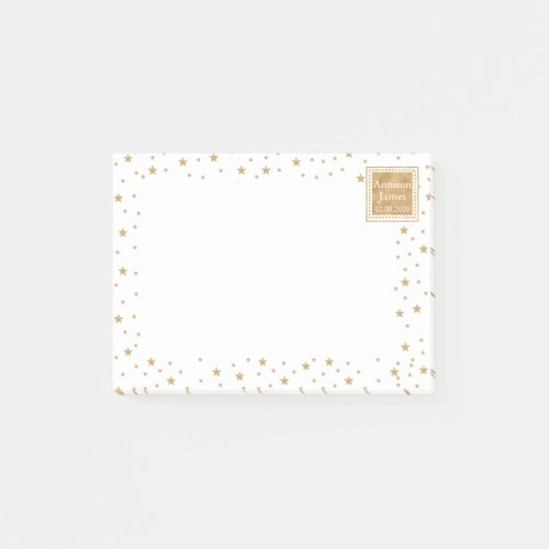 Personalized Gold Star Glitter Sparkle White Cute  Post_it Notes