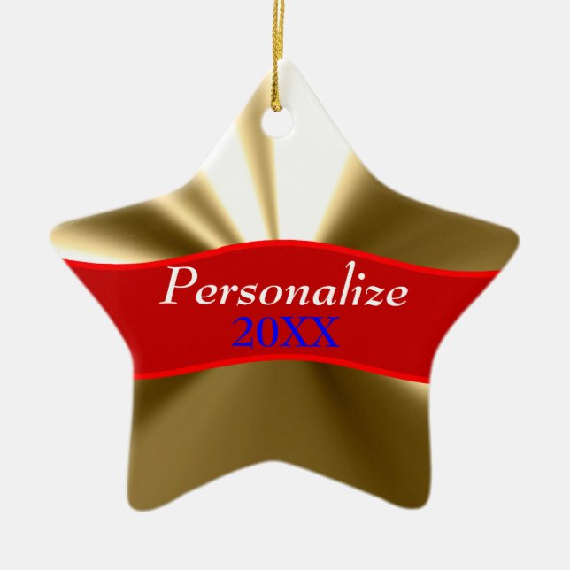 Personalized Gold Star Ornament (Front)