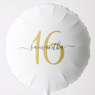 Personalized Gold Sweet 16 Balloon
