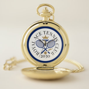 Personalized Gold Tennis Club Pocket Watch