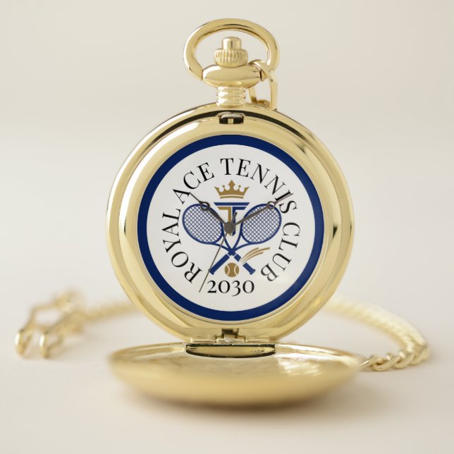 Personalized Gold Tennis Club  Pocket Watch (Inside)