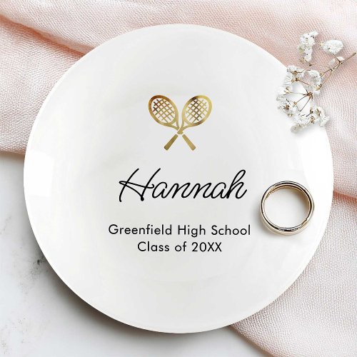 Personalized Gold Tennis Graduation Custom Name
