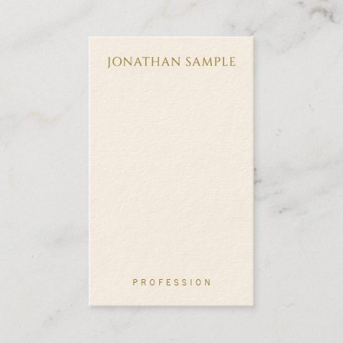 Personalized Gold Text Template Vertical Modern Business Card