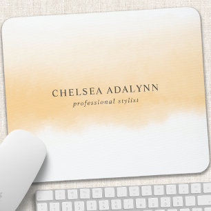 Personalized Gold Watercolor Business Name Mouse Pad