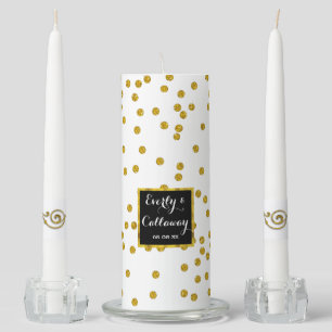 Personalized Gold Wedding and Anniversary Unity Candle Set