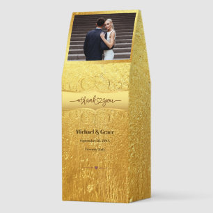 Personalized Gold Wedding Favor Photo & Monogram Roasted Coffee
