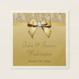 Personalized Gold Wedding Napkin